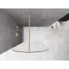Mexen Kioto-Q Duschwand Walk-in 110 x 200 cm, transparent 8 mm, gold gebürstet - 800-110-101-55-00-Q