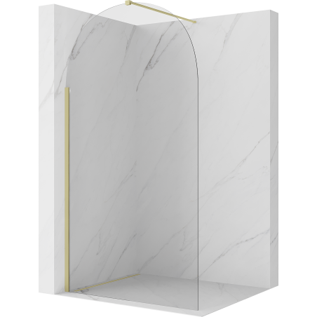 Mexen Kioto-Q Duschwand Walk-in 110 x 200 cm, transparent 8 mm, gold gebürstet - 800-110-101-55-00-Q