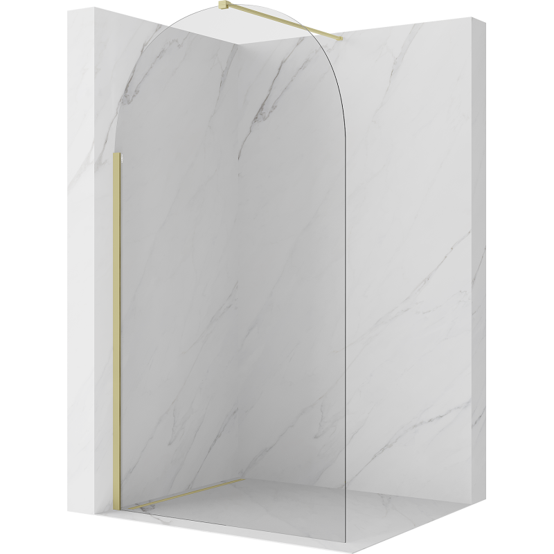 Mexen Kioto-Q Duschtür Walk-in 120 x 200 cm, transparent 8 mm, gold gebürstet - 800-120-101-55-00-Q