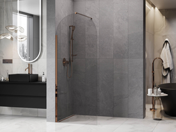 Mexen Kioto-Q Duschwand Walk-in 80 x 200 cm, transparent 8 mm, Roségold - 800-080-101-60-00-Q