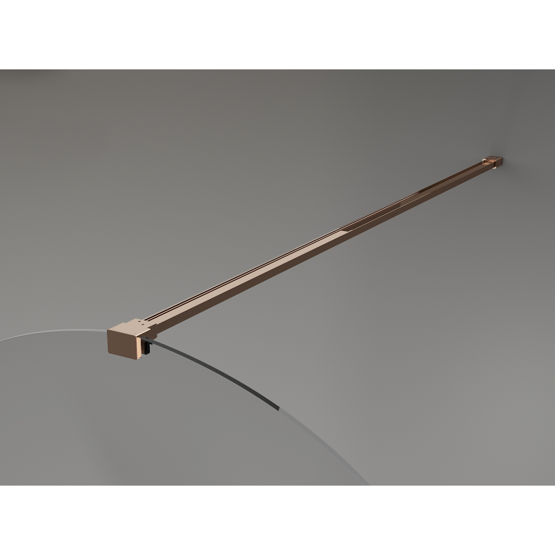 Mexen Kioto-Q Duschwand Walk-in 90 x 200 cm, transparent 8 mm, Roségold - 800-090-101-60-00-Q