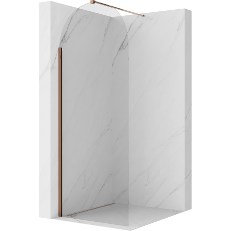 Mexen Kioto-Q Duschwand Walk-in 90 x 200 cm, transparent 8 mm, Roségold - 800-090-101-60-00-Q