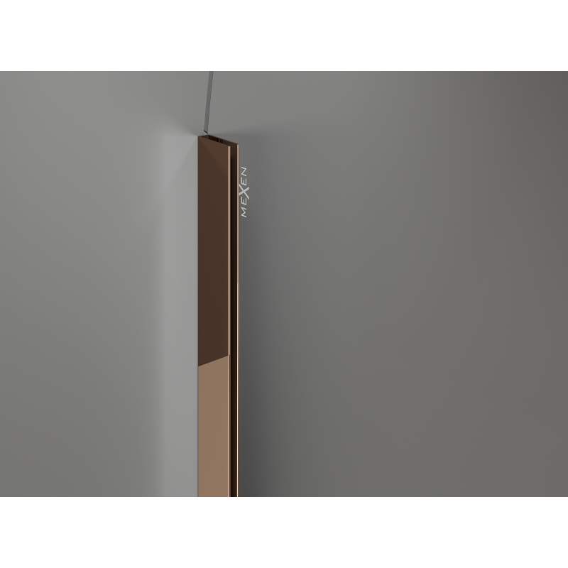 Mexen Kioto-Q Duschwand Walk-in 100 x 200 cm, transparent 8 mm, roségold - 800-100-101-60-00-Q