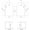 Mexen Kioto-Q Duschwand Walk-in 120 x 200 cm, transparent 8 mm, Roségold - 800-120-101-60-00-Q