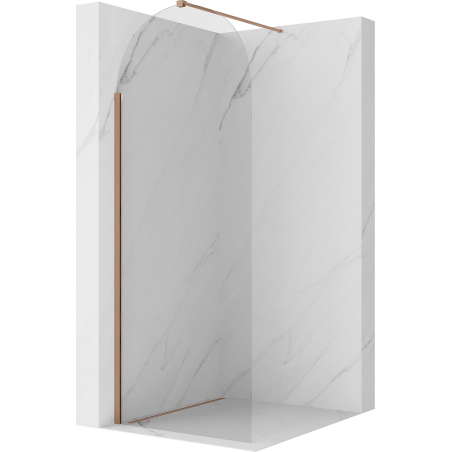 Mexen Kioto-Q Duschwand Walk-in 90 x 200 cm, transparent 8 mm, gebürstetes Kupfer - 800-090-101-65-00-Q