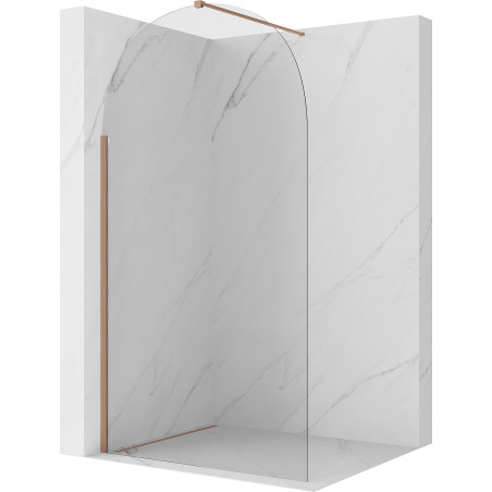 Mexen Kioto-Q Duschwand Walk-in 100 x 200 cm, transparent 8 mm, gebürstetes Kupfer - 800-100-101-65-00-Q