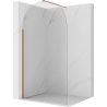 Mexen Kioto-Q Duschwand Walk-in 100 x 200 cm, transparent 8 mm, gebürstetes Kupfer - 800-100-101-65-00-Q