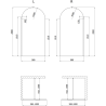 Mexen Kioto-Q Duschwand Walk-in 100 x 200 cm, transparent 8 mm, gebürstetes Kupfer - 800-100-101-65-00-Q