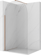 Mexen Kioto-Q Duschwand Walk-in 110 x 200 cm, transparent 8 mm, gebürstetes Kupfer - 800-110-101-65-00-Q