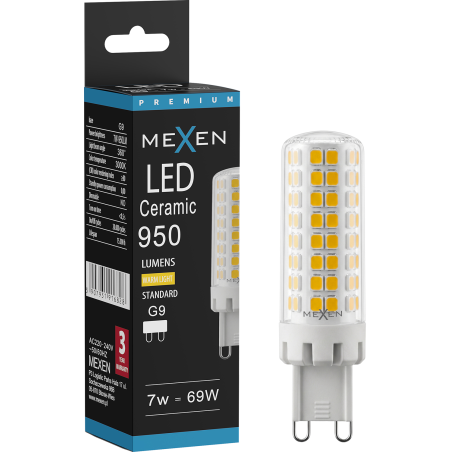 Mexen Aura LED-Lampe G9, 7W, Warm - 3000K, 950 lm - L121-G9-0730-01