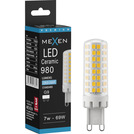Mexen Aura LED-Glühbirne G9, 7W, Kalt - 6500K, 980 lm - L121-G9-0765-01