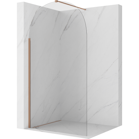 Mexen Kioto-Q Duschwand Walk-in 120 x 200 cm, transparent 8 mm, gebürstetes Kupfer - 800-120-101-65-00-Q