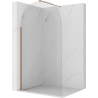 Mexen Kioto-Q Duschwand Walk-in 120 x 200 cm, transparent 8 mm, gebürstetes Kupfer - 800-120-101-65-00-Q