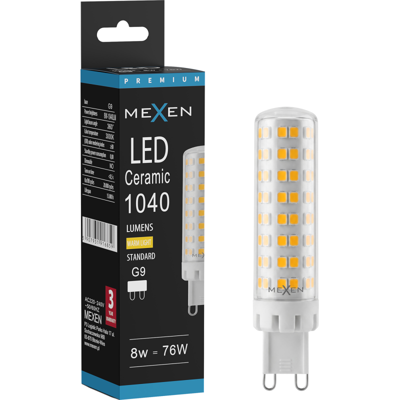 Mexen Aura LED-Birne G9, 8W, Warm - 3000K, 1040 lm - L121-G9-0830-01