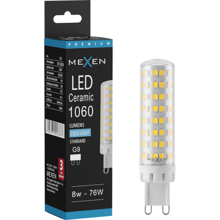 Mexen Aura LED-Glühbirne G9, 8W, Kalt - 6500K, 1060 lm - L121-G9-0865-01