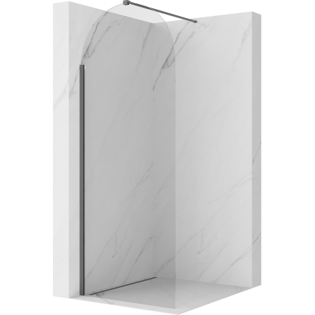 Mexen Kioto-Q Duschwand Walk-in 80 x 200 cm, transparent 8 mm, gun grau gebürstet - 800-080-101-66-00-Q