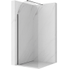 Mexen Kioto-Q Duschwand Walk-in 80 x 200 cm, transparent 8 mm, gun grau gebürstet - 800-080-101-66-00-Q
