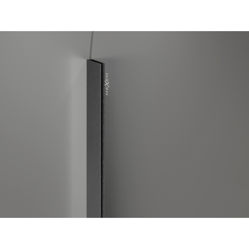 Mexen Kioto-Q Duschwand Walk-in 90 x 200 cm, transparent 8 mm, gebürstetes Gun Gray - 800-090-101-66-00-Q