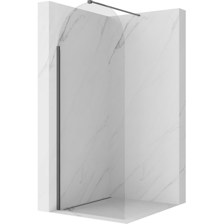 Mexen Kioto-Q Duschwand Walk-in 90 x 200 cm, transparent 8 mm, gebürstetes Gun Gray - 800-090-101-66-00-Q