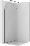 Mexen Kioto-Q Duschwand Walk-in 90 x 200 cm, transparent 8 mm, gebürstetes Gun Gray - 800-090-101-66-00-Q