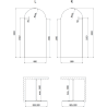 Mexen Kioto-Q Duschwand Walk-in 90 x 200 cm, transparent 8 mm, gebürstetes Gun Gray - 800-090-101-66-00-Q