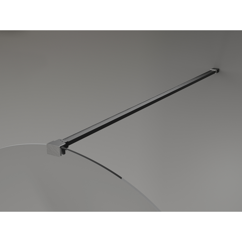 Mexen Kioto-Q Duschwand Walk-in 100 x 200 cm, transparent 8 mm, gun grau gebürstet - 800-100-101-66-00-Q