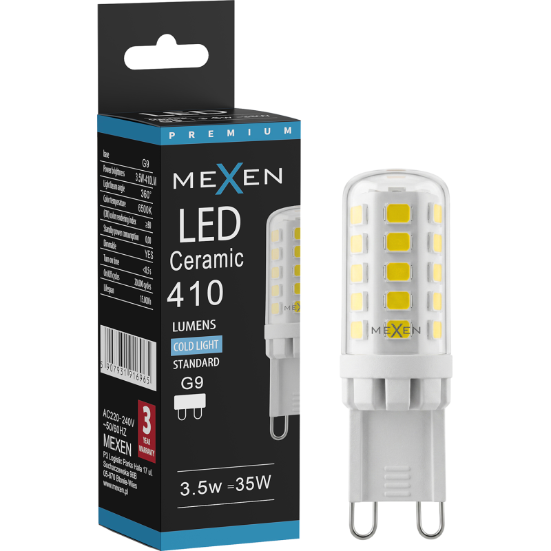 Mexen Aura Dimmable LED-Lampe G9, 3,5W, Kalt - 6500K, 410 lm - L122-G9-0365-01