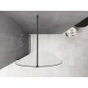 Mexen Kioto-Q Duschwand Walk-in 110 x 200 cm, transparent 8 mm, gebürstetes Anthrazitgrau - 800-110-101-66-00-Q