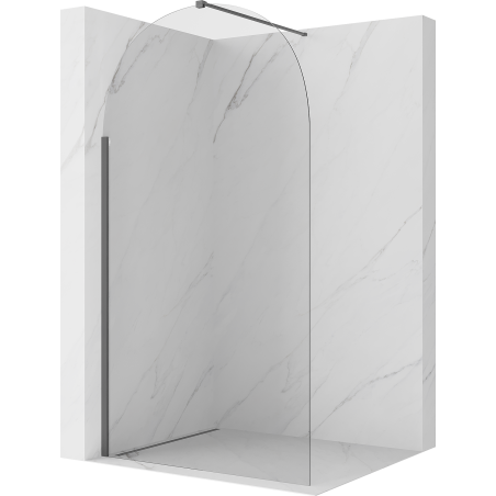 Mexen Kioto-Q Duschwand Walk-in 110 x 200 cm, transparent 8 mm, gebürstetes Anthrazitgrau - 800-110-101-66-00-Q