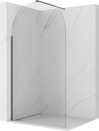 Mexen Kioto-Q Duschwand Walk-in 110 x 200 cm, transparent 8 mm, gebürstetes Anthrazitgrau - 800-110-101-66-00-Q