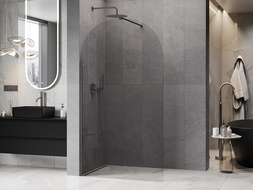 Mexen Kioto-Q Duschwand Walk-in 120 x 200 cm, transparent 8 mm, gebürstetes Gewehrgrau - 800-120-101-66-00-Q