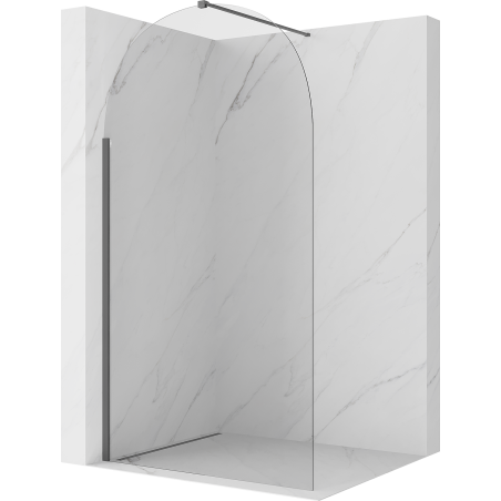 Mexen Kioto-Q Duschwand Walk-in 120 x 200 cm, transparent 8 mm, gebürstetes Gewehrgrau - 800-120-101-66-00-Q