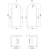 Mexen Kioto-Q Duschwand Walk-in 80 x 200 cm, transparent 8 mm, schwarz - 800-080-101-70-00-Q
