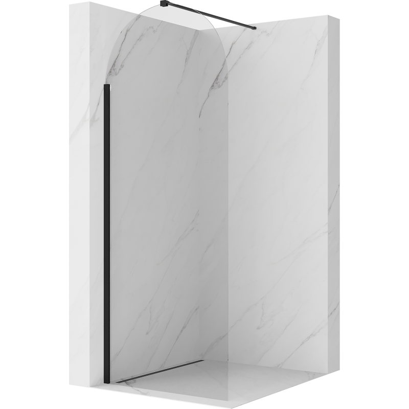 Mexen Kioto-Q Duschwand Walk-in 80 x 200 cm, transparent 8 mm, schwarz - 800-080-101-70-00-Q