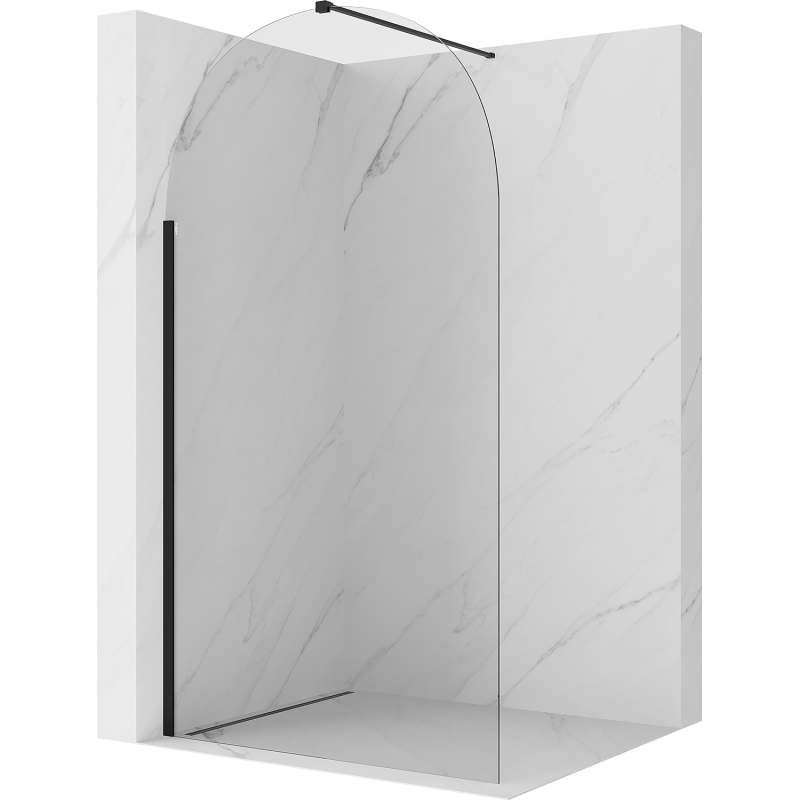 Mexen Kioto-Q Duschwand Walk-in 100 x 200 cm, transparent 8 mm, schwarz - 800-100-101-70-00-Q