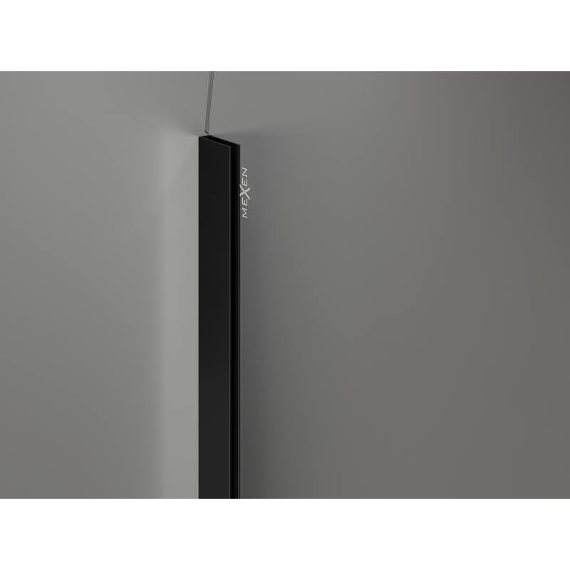 Mexen Kioto-Q Duschwand Walk-in 120 x 200 cm, transparent 8 mm, schwarz - 800-120-101-70-00-Q