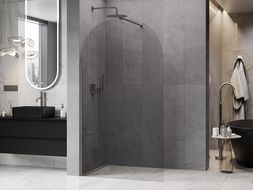 Mexen Kioto-Q Duschwand Walk-in 100 x 200 cm, transparent 8 mm, Gunmetal - 800-100-101-95-00-Q