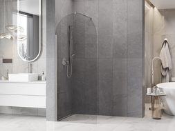 Mexen Kioto-Q Duschwand Walk-in 80 x 200 cm, transparent 8 mm, gebürsteter Nickel - 800-080-101-97-00-Q