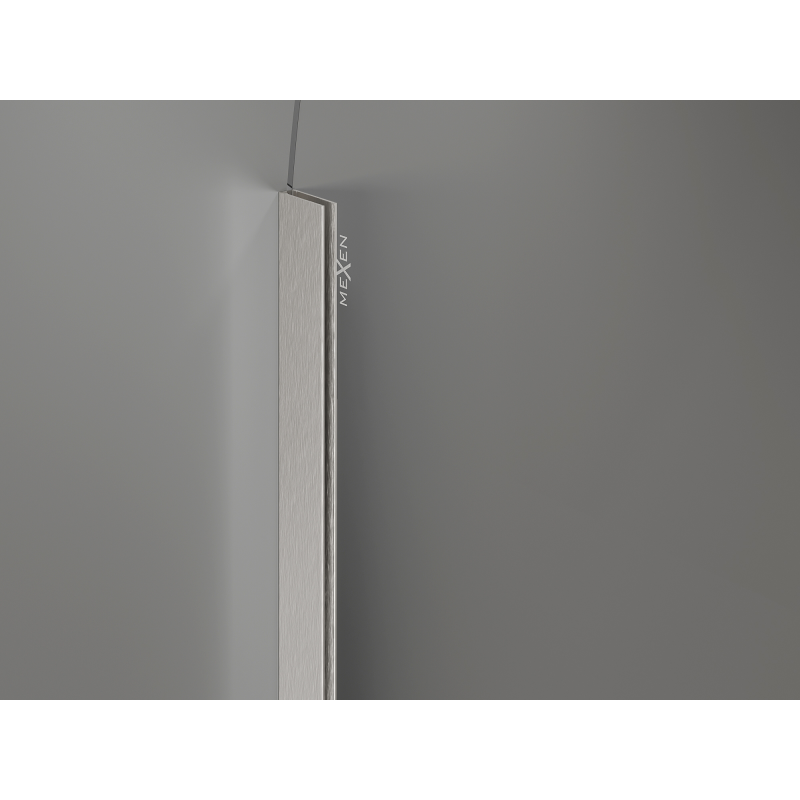Mexen Kioto-Q Walk-In Duschwand 90 x 200 cm, transparent 8 mm, gebürsteter Nickel - 800-090-101-97-00-Q