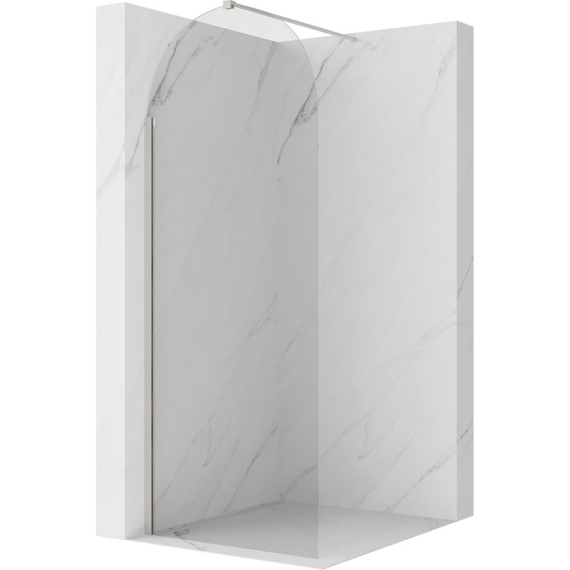 Mexen Kioto-Q Walk-In Duschwand 90 x 200 cm, transparent 8 mm, gebürsteter Nickel - 800-090-101-97-00-Q