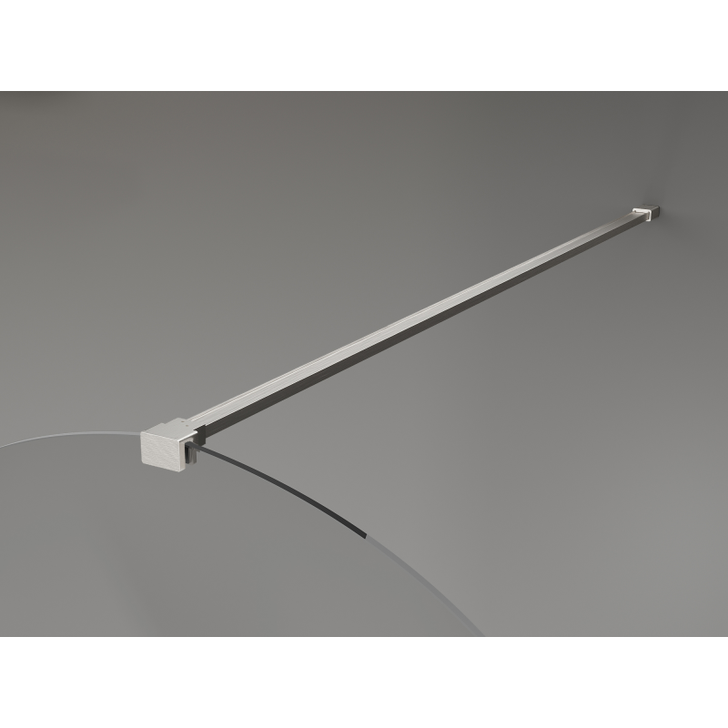 Mexen Kioto-Q Duschrückwand Walk-in 100 x 200 cm, transparent 8 mm, gebürsteter Nickel - 800-100-101-97-00-Q