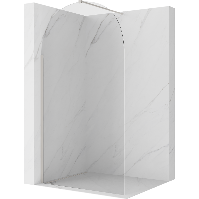 Mexen Kioto-Q Duschwand Walk-in 110 x 200 cm, transparent 8 mm, gebürsteter Nickel - 800-110-101-97-00-Q
