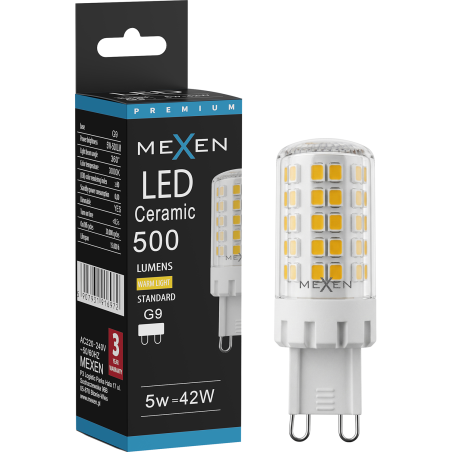 Mexen Aura Dimmbares LED-Leuchtmittel G9, 5W, Warm - 3000K, 500 lm - L122-G9-0530-01