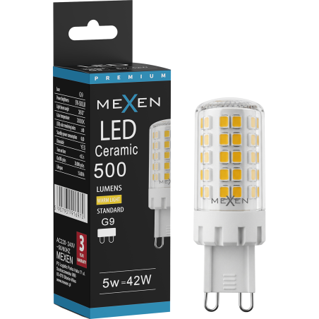 Mexen Aura Dimmbares LED-Leuchtmittel G9, 5W, Kaltweiß - 6500K, 520 lm - L122-G9-0565-01
