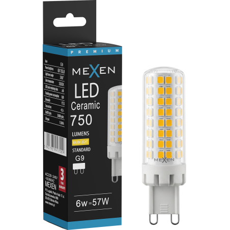 Mexen Aura Dimmbarer LED Leuchtmittel G9, 6W, Warm - 3000K, 750 lm - L122-G9-0630-01