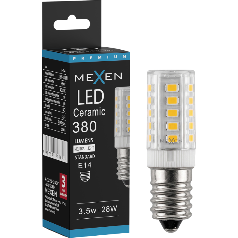 Mexen Aura LED-Lampe E14, 3,5W, Neutralweiß - 4000K, 380 lm - L121-E14-0340-01