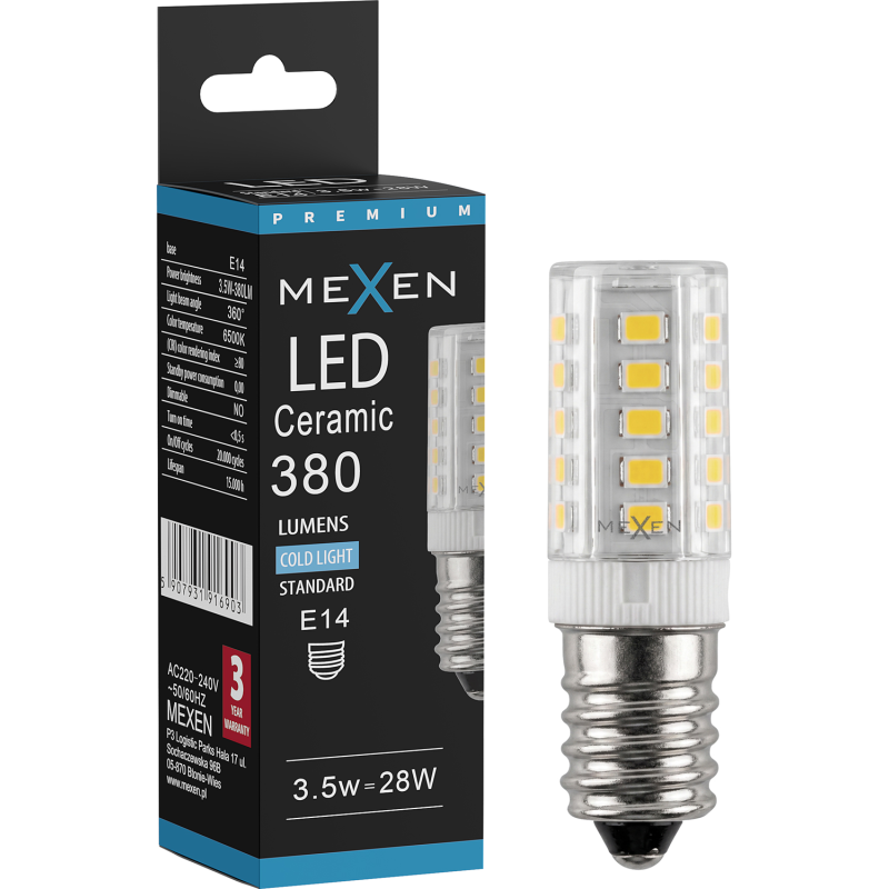 Mexen Aura LED-Glühbirne E14, 3,5W, Kalt - 6500K, 380 lm - L121-E14-0365-01