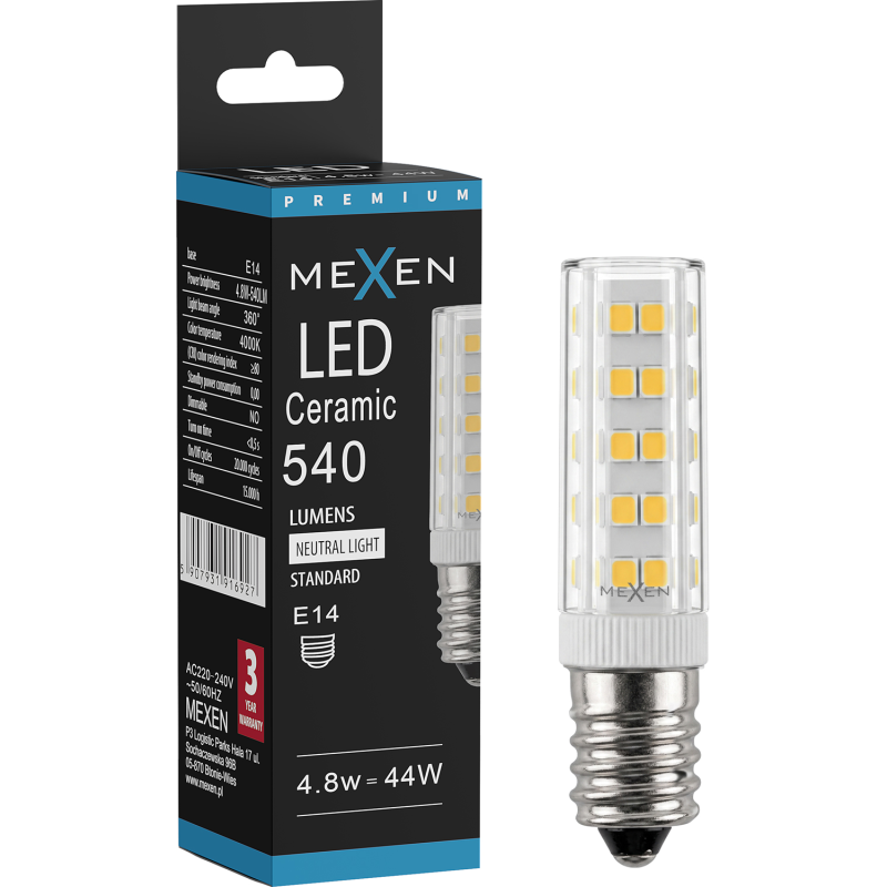 Mexen Aura LED-Lampe E14, 4,8W, Neutral - 4000K, 540 lm - L121-E14-0540-01