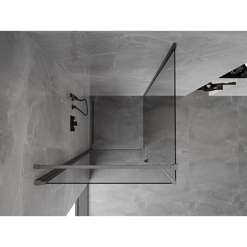 Mexen Mist-B Duschkabine schwenkbar 70 x 70 cm, transparent, Gunmetal - 8A2T-070-070-95-00