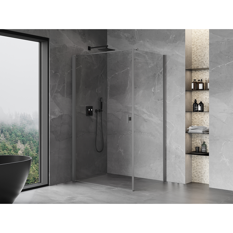 Mexen Mist-B Klappbare Duschkabine 90 x 70 cm, transparent, Gun Metal - 8A2T-090-070-95-00